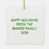 Wolf Christmas Funny Niedlich Kids Keramikornament (Rückseite)