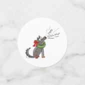 Wolf Christmas Funny Niedlich Kids Konfetti (Klein Vorderseite)