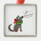 Wolf Christmas Funny Niedlich Kids Ornament Aus Metall (Vorne)