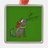 Wolf Christmas Funny Niedlich Kids Ornament Aus Metall (Vorne)