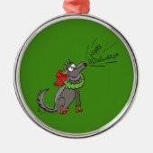Wolf Christmas Funny Niedlich Kids Ornament Aus Metall (Vorne)
