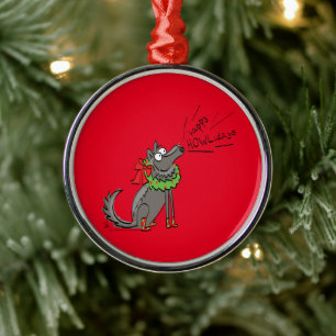 Wolf Christmas Funny Niedlich Kids Ornament Aus Metall