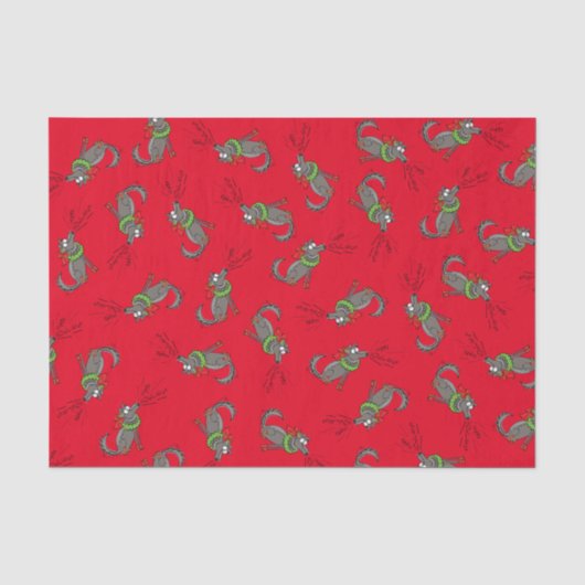 Wolf Christmas Funny Niedlich Kids Seidenpapier (Vorderseite)