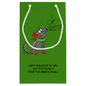 Wolf Christmas Happy Howlidays Funny Kleine Geschenktüte (Rückseite)