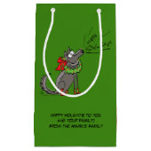 Wolf Christmas Happy Howlidays Funny Kleine Geschenktüte (Vorderseite)