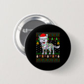 Wolf Christmas Lights Funny Santa Ugly Sweaters Cu Button (Vorne & Hinten)