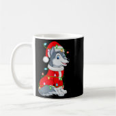 Wolf Christmas Lights Santa Costume Cute Animal Xm Kaffeetasse (Links)