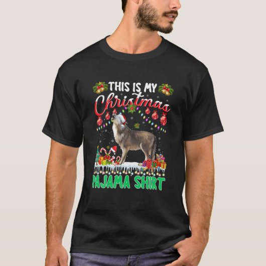 Wolf Christmas T Das ist mein Weihnachten Pajama W T-Shirt (Vorderseite)