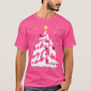 Wolf Christmas Tree Funny Christmas Animals Lover T-Shirt