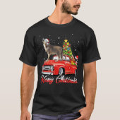 Wolf Christmas Tshirt Wolf Dog Riding Red Truck Ch (Vorderseite)