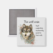 Wolf Code Inspiration Wasserfarbe Wildtier Magnet (Vorderseite/Rückseite)