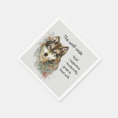 Wolf Code Inspiration Wasserfarbe Wildtier Serviette (Ecke)