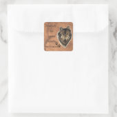 Wolf Code Quote, Wolves Animal Quadratischer Aufkleber (Tasche)