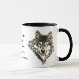 Wolf Code Quote, Wolves Animal Tasse