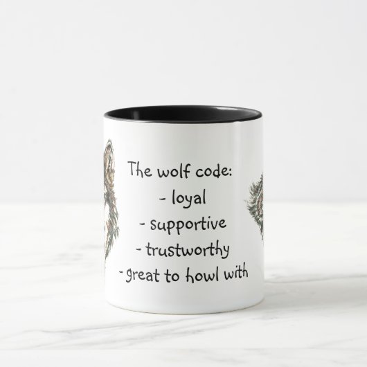Wolf Code Quote, Wolves Animal Tasse (Zentrum)