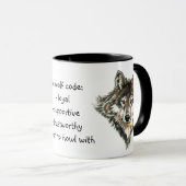 Wolf Code Quote, Wolves Animal Tasse (VorderseiteRechts)