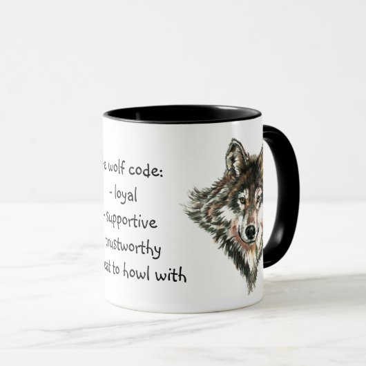 Wolf Code Quote, Wolves Animal Tasse (VorderseiteRechts)