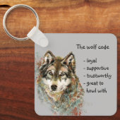 Wolf-Code-Zitat, Wolfen-Individuelle Name Schlüsselanhänger (Vorderseite)
