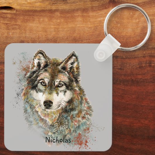 Wolf-Code-Zitat, Wolfen-Individuelle Name Schlüsselanhänger (Rückseite)