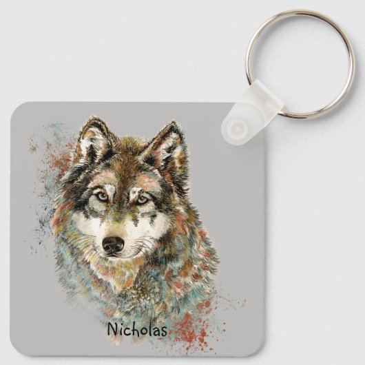 Wolf-Code-Zitat, Wolfen-Individuelle Name Schlüsselanhänger (Rückseite)