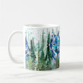 Wolf Coffee Tasse | Farbiger Watercolor Wolf (Links)