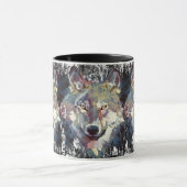 Wolf Coffee Tasse - Retro Wolf Polygon (Zentrum)