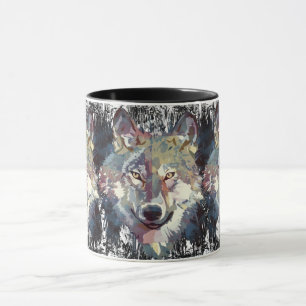 Wolf Coffee Tasse - Retro Wolf Polygon
