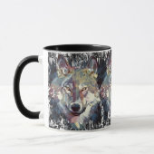 Wolf Coffee Tasse - Retro Wolf Polygon (Links)