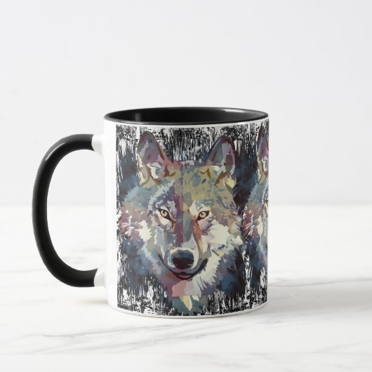 Wolf Coffee Tasse - Retro Wolf Polygon (Links)