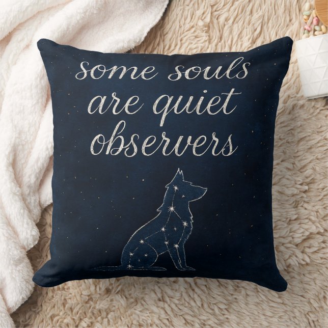 Wolf Constellation Indigo Celestial Throw Pillow Kissen (Decke)