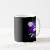 Wolf Cool Wolves Forest Tree Moon Kaffeetasse (VorderseiteRechts)