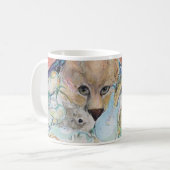 Wolf Cougar Sea Mountain Collage Maureen Girard Kaffeetasse (Vorderseite Links)
