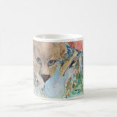 Wolf Cougar Sea Mountain Collage Maureen Girard Kaffeetasse (Mittel)