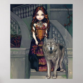 Wolf Countess ART PRINT Wölfe Gothic Vampire Poster