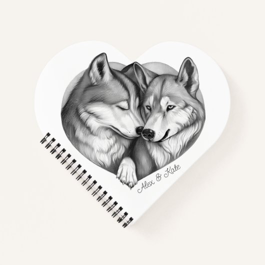 Wolf Couple Notizblock (Vorderseite)
