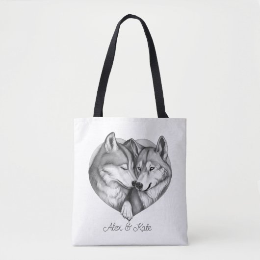 Wolf Couple Tasche (Vorderseite)