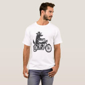 Wolf Cowboy Riding Motorrad T-Shirt (Vorne ganz)
