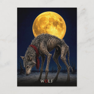 Wolf Cravat gothischer Surrealismus Postkarte