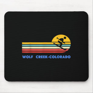 Wolf Creek Colorado Skifahren Skifahrer Ski Retro Mousepad