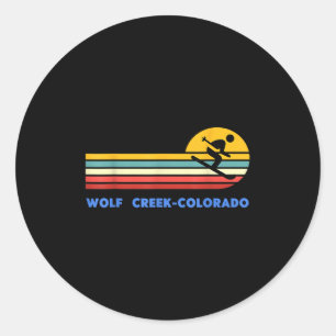 Wolf Creek Colorado Skifahren Skifahrer Ski Retro Runder Aufkleber