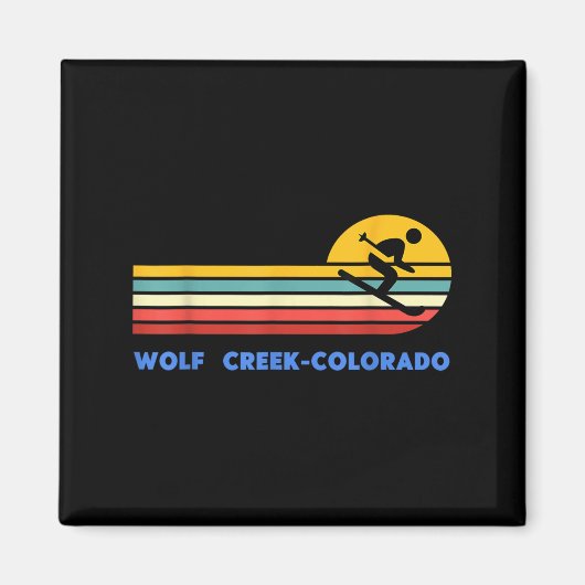 Wolf Creek Colorado Skiing Skier Ski Retro Sunset  Magnet (Vorne)