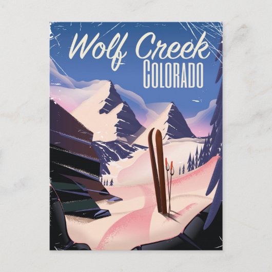 Wolf Creek Colorado Skiposter Postkarte (Vorderseite)