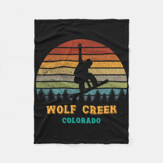Wolf Creek Colorado Vintag Sunset Snowboarding Sno Fleecedecke