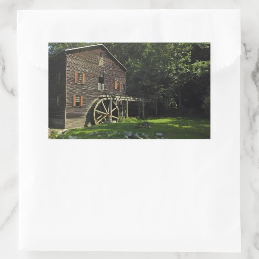 Wolf Creek Grist Mill Rechteckiger Aufkleber (Tasche)