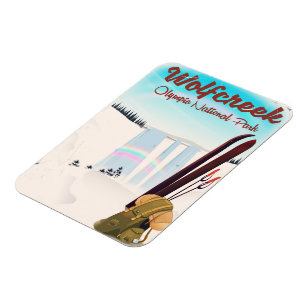 Wolf Creek Olympic National Park Reiseplakat. Magnet