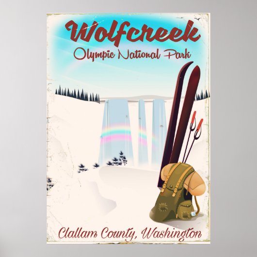 Wolf Creek Olympic National Park Travel Poster. Poster (Vorne)
