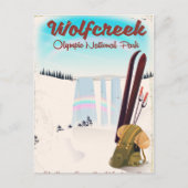 Wolf Creek Olympic National Park Travel Poster. Postkarte (Vorderseite)
