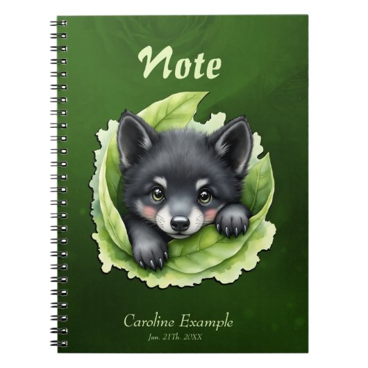Wolf cub in the green notizblock (Vorderseite)