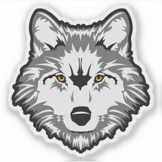 Wolf Custom-Cut Vinyl Sticker (Vorderseite)