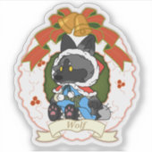 wolf Custom-Cut Vinyl Sticker (Vorderseite)
